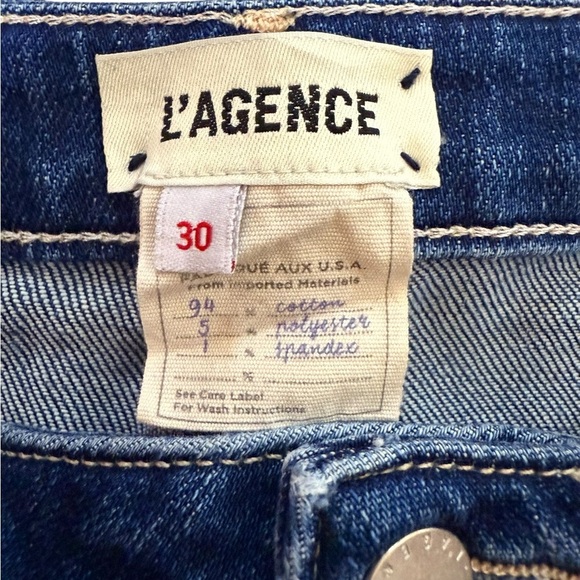 L’AGENCE Whitney High-Waisted Wide-Leg Cropped Jeans - Picture 2 of 7